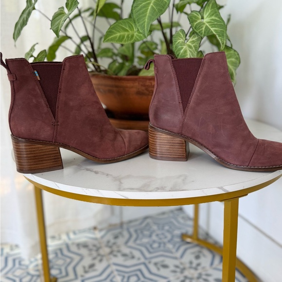 Tom’s 8 Suede Esme Burnt Henna Ankle Boots Booties - Picture 3 of 6